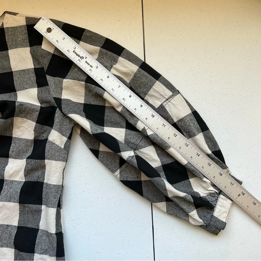 Anthropologie Sunday in Brooklyn Buffalo Plaid Gingham Balloon Sleeve Blouse XXS